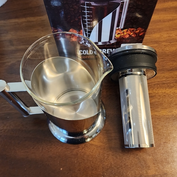 NEW Cold Brew Coffee Maker 34 Ounces Stainless Steel Filter Cafe du Chateau - Picture 4 of 10